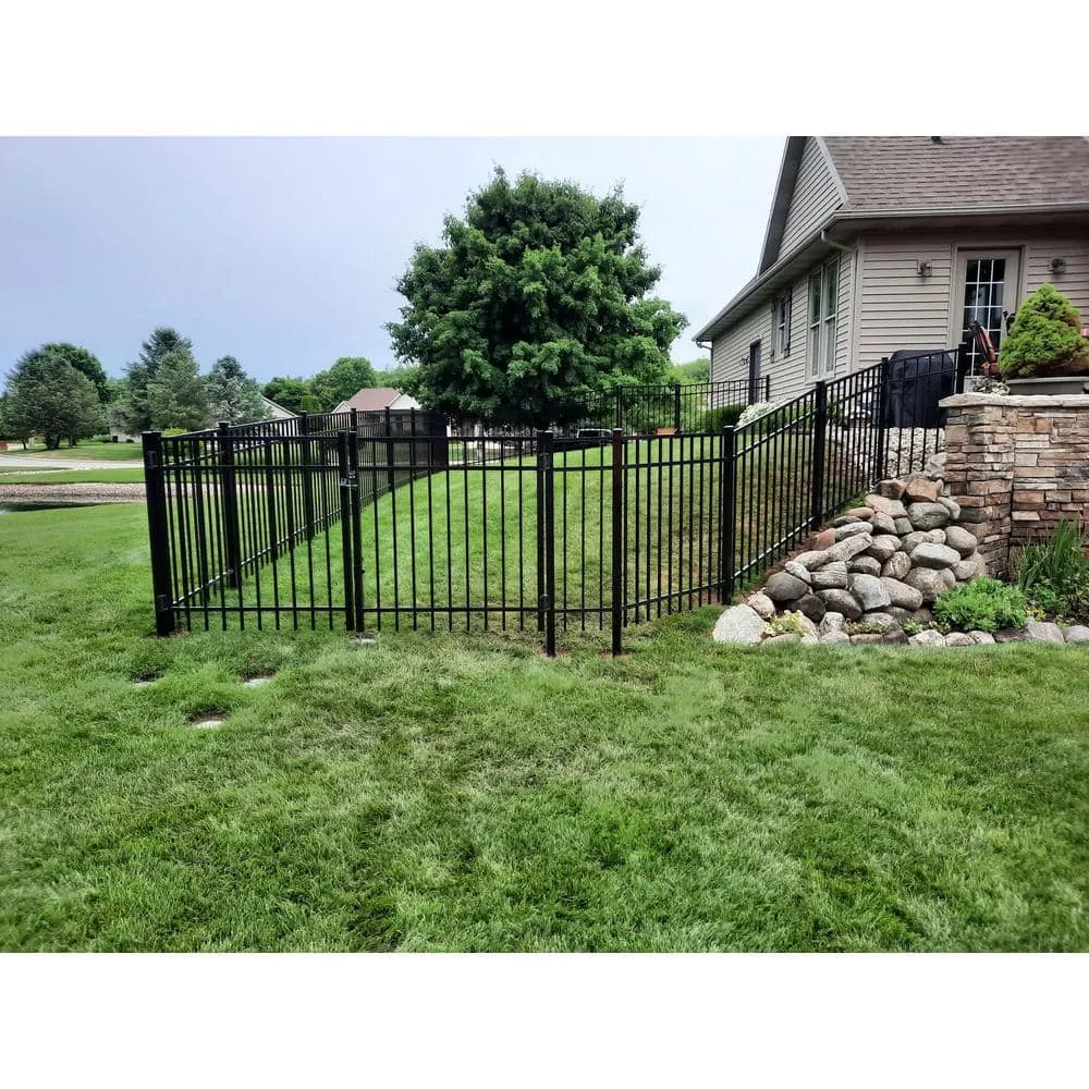 Weatherables Livingston 4 ft. H x 6 ft. W Black Aluminum Flat Top Fence Panel Kit, photo 3 of 5