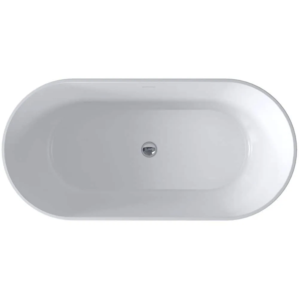 AKDY 53.9 in. Fiberglass Flatbottom Freestanding Bathtub, Solid Matte Black Inside and Outside, photo 6 of 7
