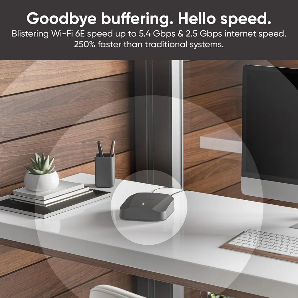 Wyze AXE5400 Tri-Band Wi-Fi 6E Mesh Router Pro, Covers up to 2000 sq. ft. Supports Wired Backhaul, 2 x 1 Gbps Ports-(1-Pack), photo 4 of 7