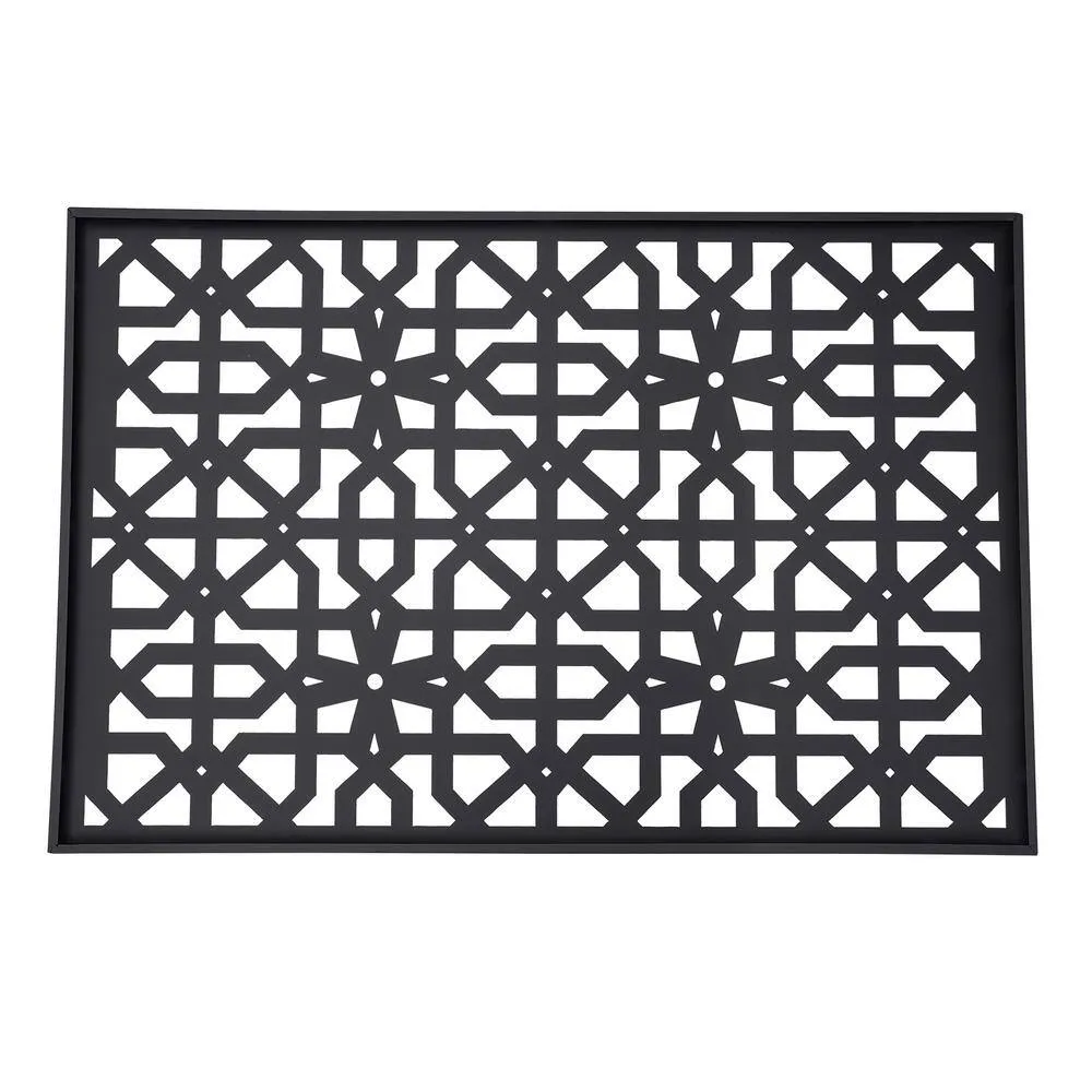 YIYIBYUS 6.2 ft. x 2.9 ft. Black Steel Privacy Screen Freestanding Outdoor/Indoor Adjustable Height Decorative Privacy Screen, photo 8 of 10