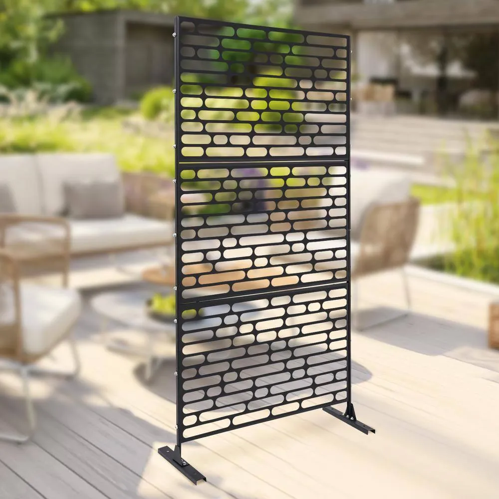 YIYIBYUS Black 6.2 ft. x 2.9 ft. Outdoor Privacy Fence Screen Indoor Outdoor Patio Garden Decorative Panels, photo 2 of 9