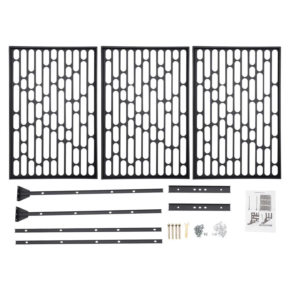 YIYIBYUS Black 6.2 ft. x 2.9 ft. Outdoor Privacy Fence Screen Indoor Outdoor Patio Garden Decorative Panels, photo 7 of 9