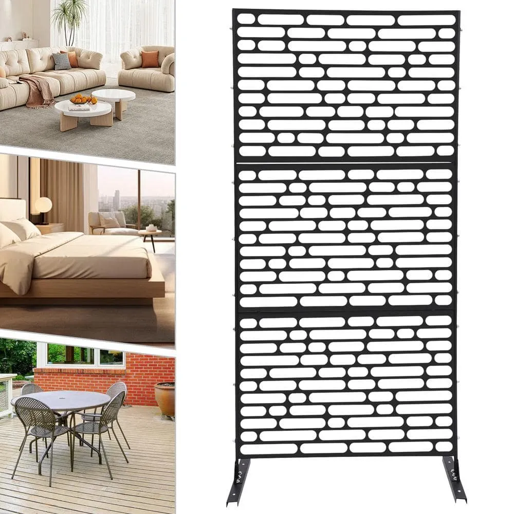 YIYIBYUS Black 6.2 ft. x 2.9 ft. Outdoor Privacy Fence Screen Indoor Outdoor Patio Garden Decorative Panels, photo 5 of 9