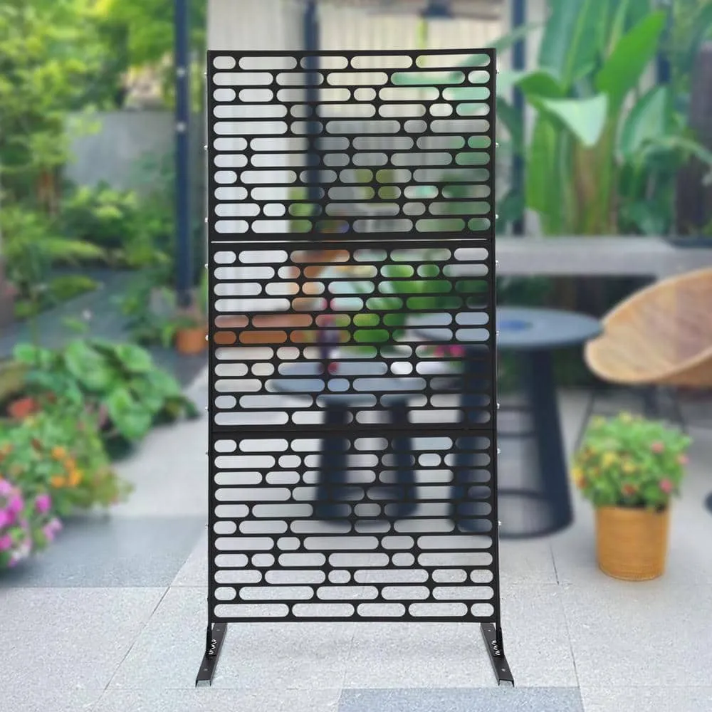 YIYIBYUS Black 6.2 ft. x 2.9 ft. Outdoor Privacy Fence Screen Indoor Outdoor Patio Garden Decorative Panels, photo 3 of 9