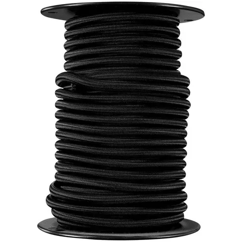 3/8 in × 75 ft Heavy Duty Bungee Cord Reel in Black