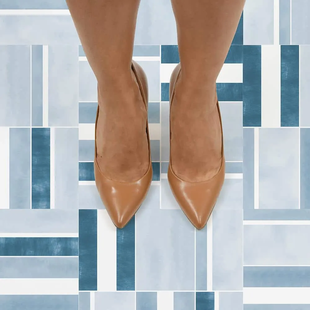 FloorPops Azure 12 in. W x 12 in. L Peel and Stick Floor Vinyl Tiles (20 Tiles, 20 sq. ft. case), photo 4 of 8