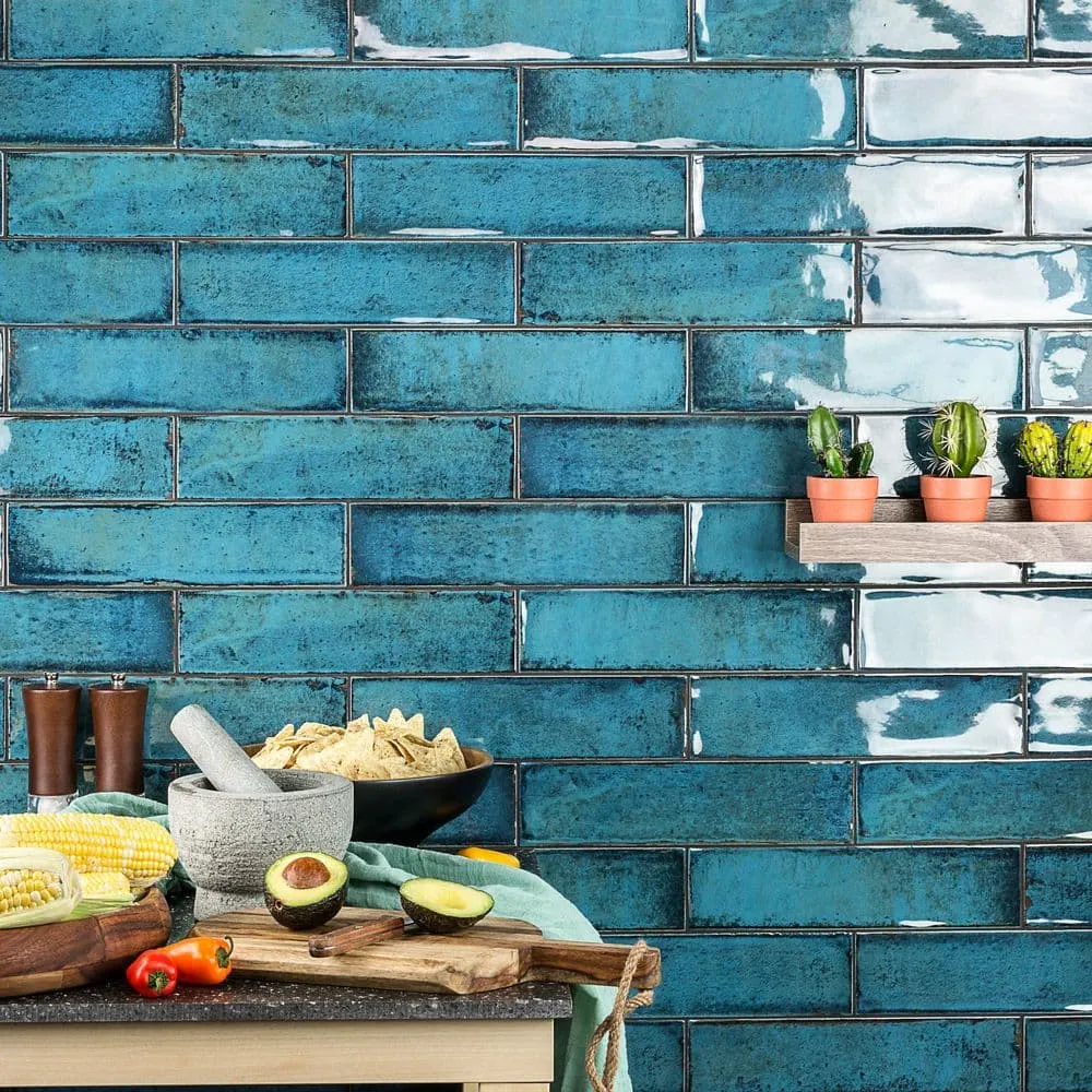 Ivy Hill Tile Moze Blue 3 in. x 12 in. 9 mm Ceramic Wall Tile (22-Piece, 5.38 sq. ft. per Box), photo 5 of 8