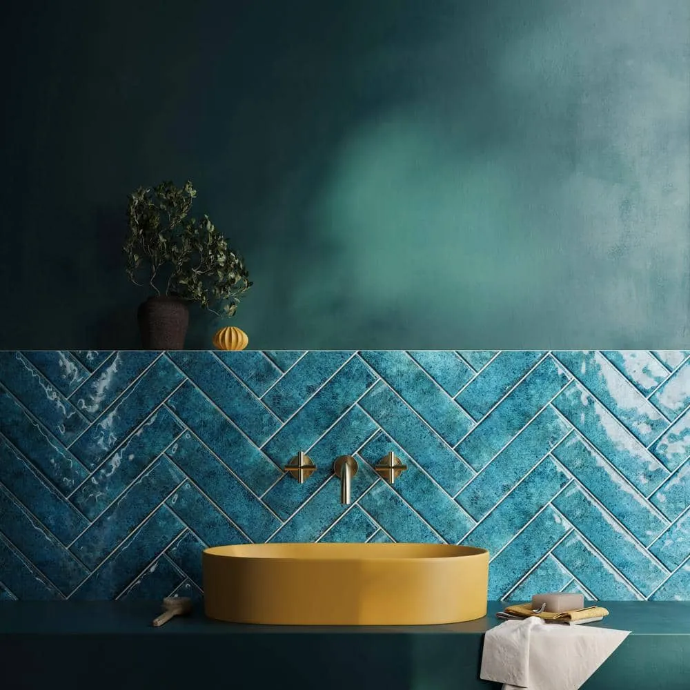 Ivy Hill Tile Moze Blue 3 in. x 12 in. 9 mm Ceramic Wall Tile (22-Piece, 5.38 sq. ft. per Box), photo 2 of 8