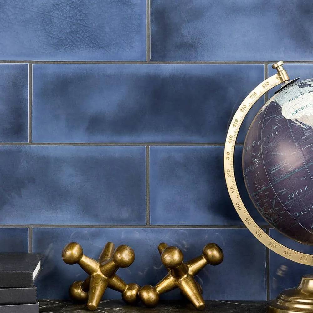 Ivy Hill Tile Piston Camp Blue 4 in. x 12 in. 7mm Glazed Ceramic Subway Wall Tile (34-piece, 10.97 sq. ft. per Box), photo 4 of 8