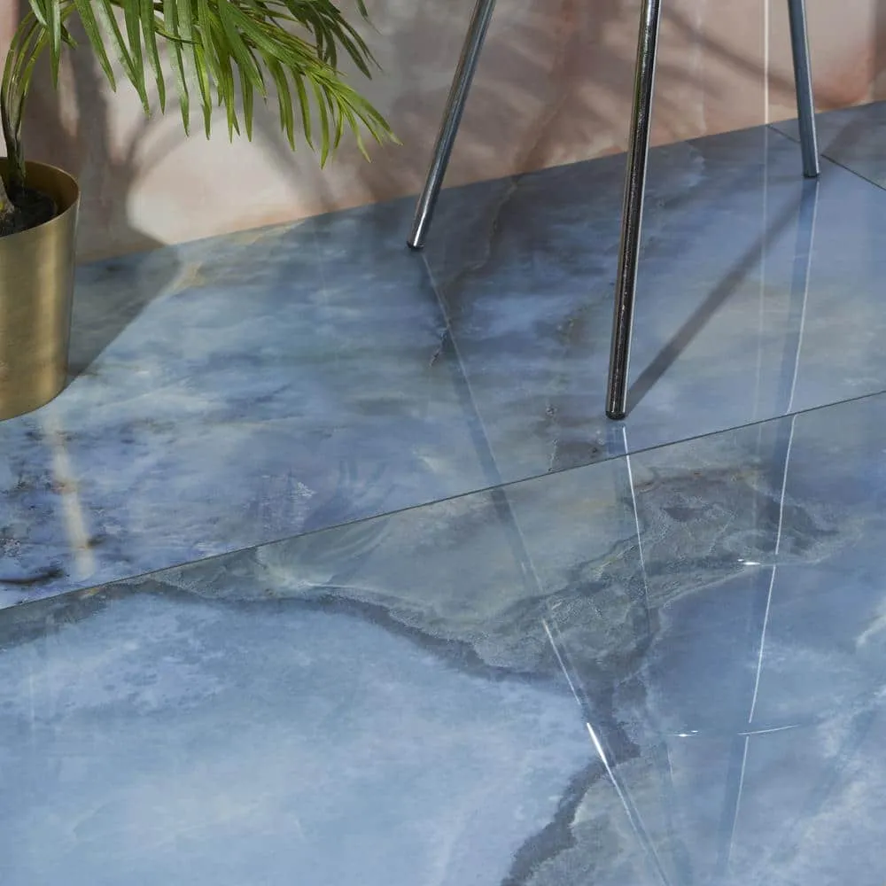 Ivy Hill Tile Jume Onyx Blue 23.62 in. x 47.24 in. Polished Porcelain Floor and Wall Tile (15.49 sq. ft./Case), photo 8 of 8