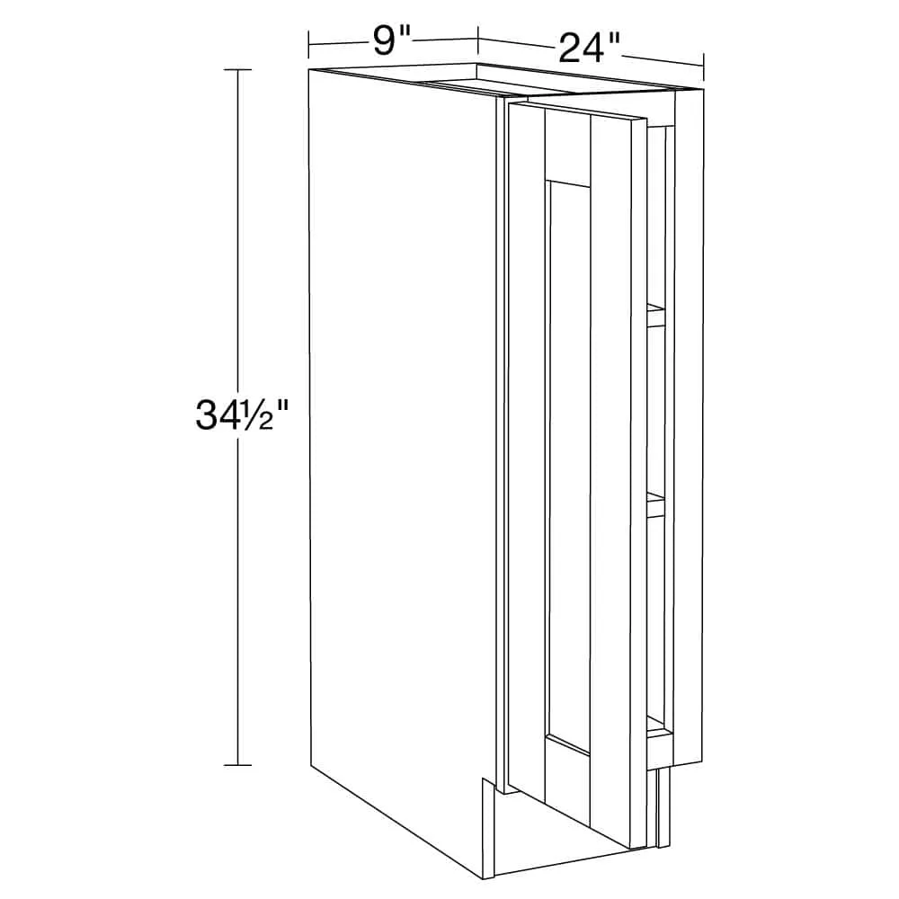 Contractor Express Cabinets Arlington Vessel Blue Plywood Shaker Stock Assembled Base Kitchen Cabinet Soft Close Left 9 in W x 24 in D x 34.5 in H, photo 4 of 6