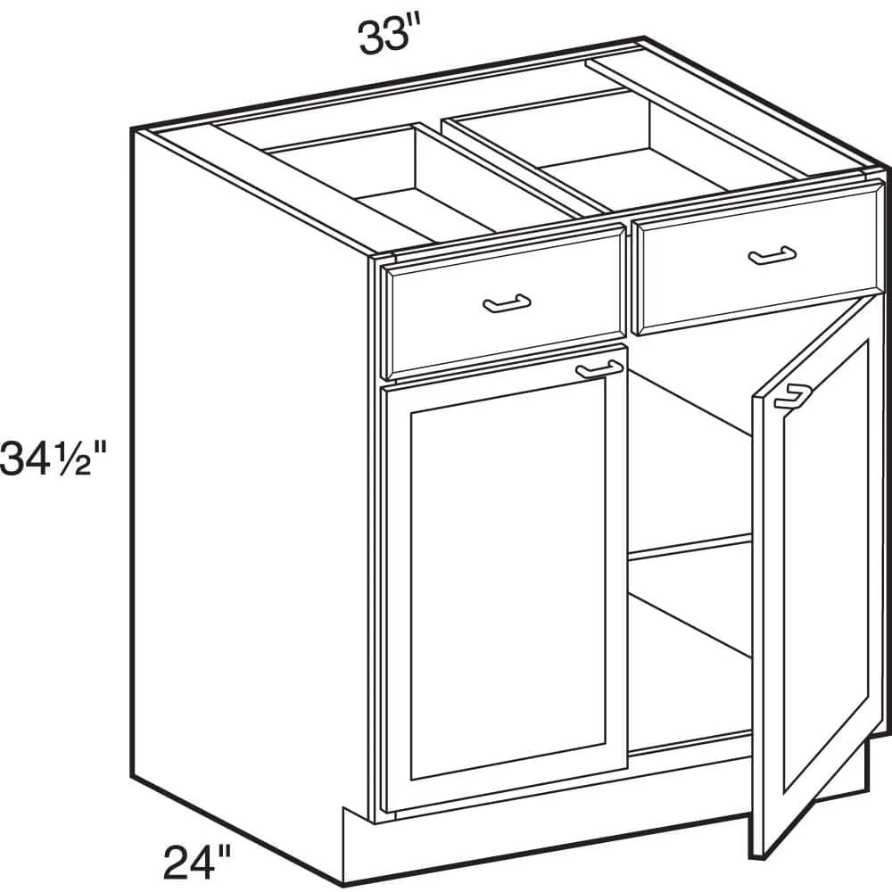 Contractor Express Cabinets Arlington Vessel Blue Plywood Shaker Stock Assembled Base Kitchen Cabinet Soft Close 33 in W x 24 in D x 34.5 in H, photo 3 of 6