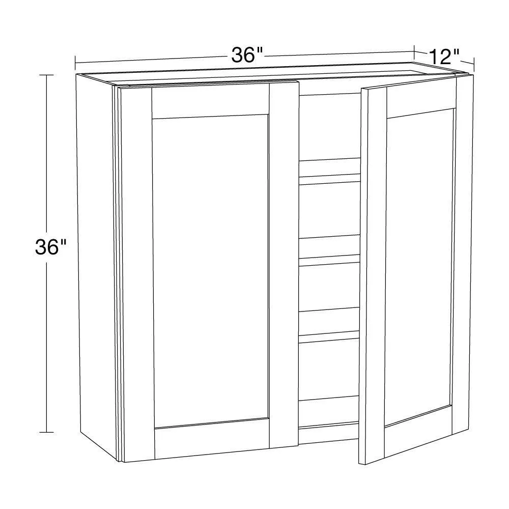 Contractor Express Cabinets Arlington Vessel Blue Plywood Shaker Stock Assembled Wall Kitchen Cabinet Soft Close 36 in W x 12 in D x 36 in H, photo 4 of 6