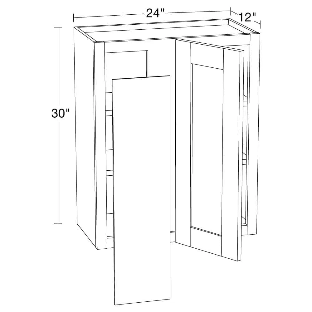 Contractor Express Cabinets Arlington Vessel Blue Plywood Shaker Stock Assembled Wall Corner Kitchen Cabinet Soft Close 24 in W x 12 in D x 30 in H, photo 3 of 5