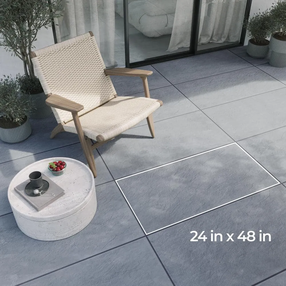 Bluestone Natural Cleft 24 in. x 48 in. x 3/4 in. Stone-Look Porcelain Paver, photo 4 of 10
