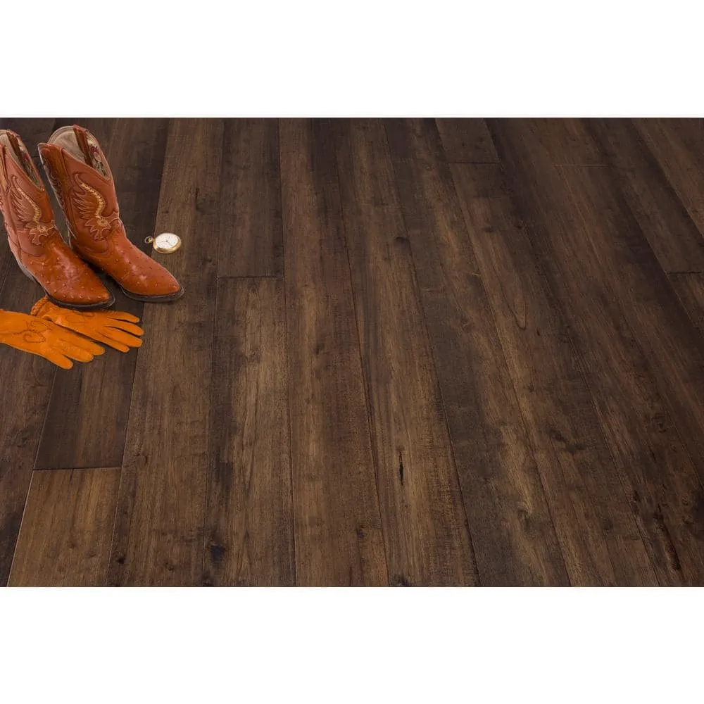 ASPEN FLOORING Bradford Caucho Wood 3/4 in. T x 4.5 in. W Light Distressed Solid Hardwood Flooring (21.82 sqft/case), photo 2 of 5