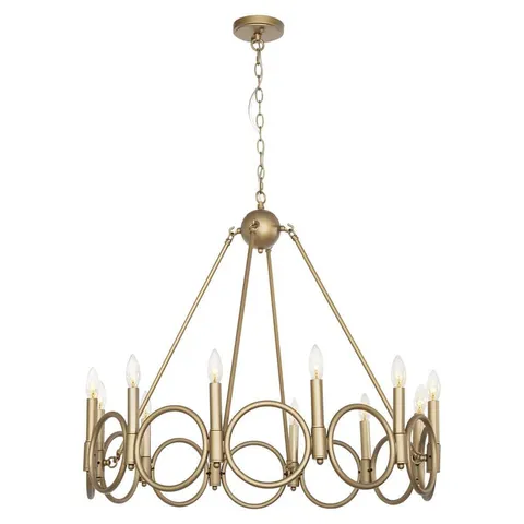 Brass Dust Wagon Wheel Chandelier