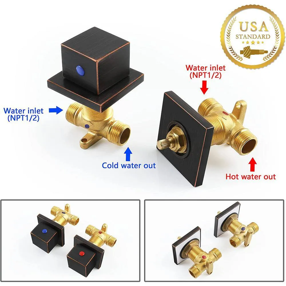 Unbranded Commercial Brass Double Handle Wall Mount Bathroom Sink Faucet, photo 6 of 6