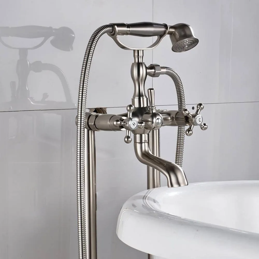 Unbranded Brass Double Handle Commercial Metering Bathroom Sink Faucet, photo 6 of 7