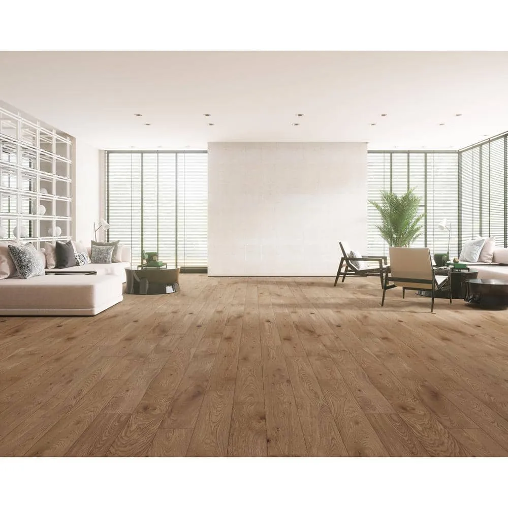 ACQUA FLOORS Brewster Oak 1/4 in. T x 5 in. W Click Lock Wire Brushed Engineered Hardwood Flooring (16.7 sq.ft./case), photo 3 of 7