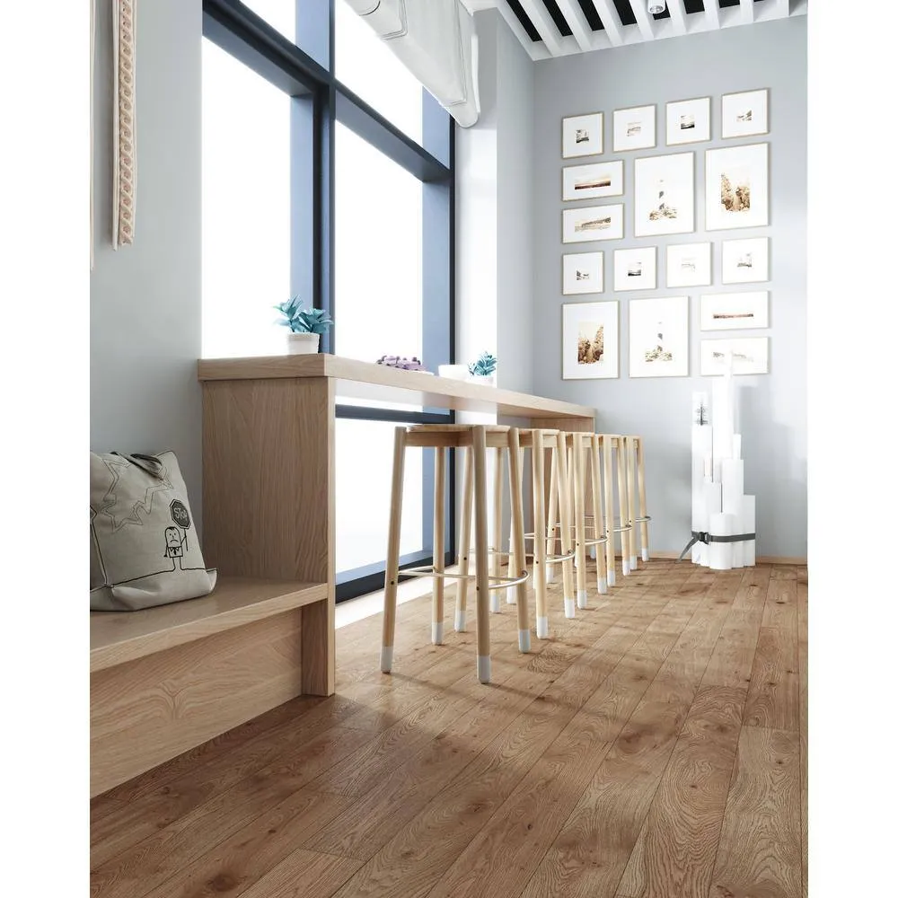 ACQUA FLOORS Brewster Oak 1/4 in. T x 5 in. W Click Lock Wire Brushed Engineered Hardwood Flooring (16.7 sq.ft./case), photo 2 of 7