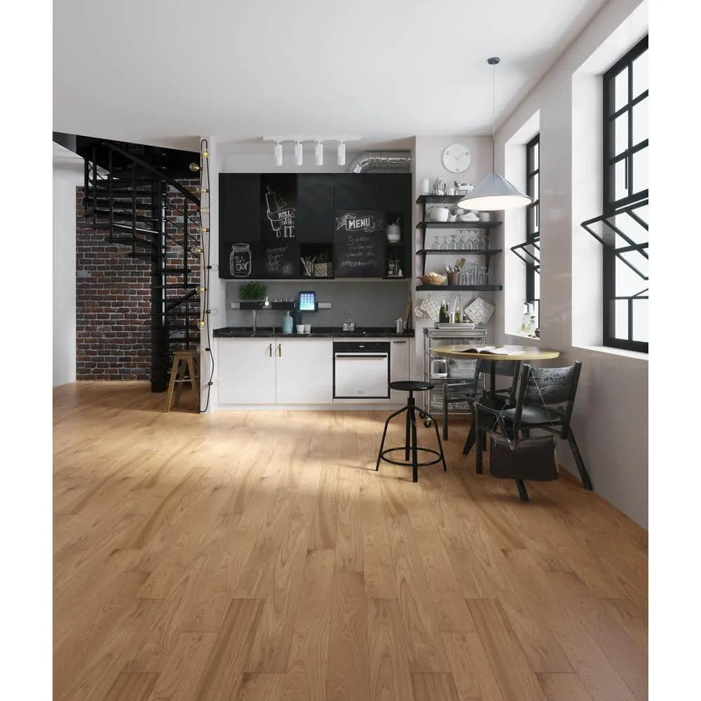 ACQUA FLOORS Brewster Oak 1/4 in. T x 5 in. W Click Lock Wire Brushed Engineered Hardwood Flooring (16.7 sq.ft./case), photo 6 of 7