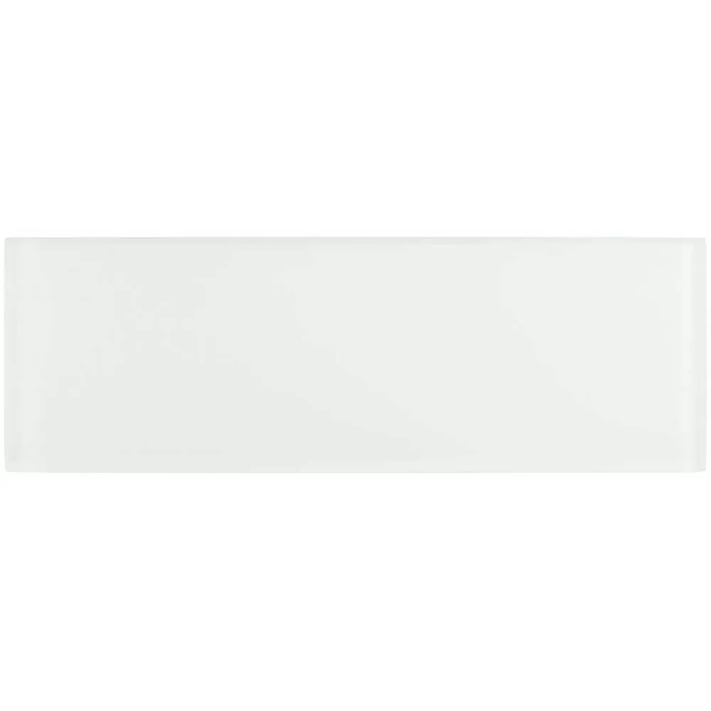 Ivy Hill Tile Contempo Bright White Frosted 4 in. x 12 in. x 8 mm Glass Subway Tile (15 pieces, 5 sq. ft./Box), photo 3 of 5