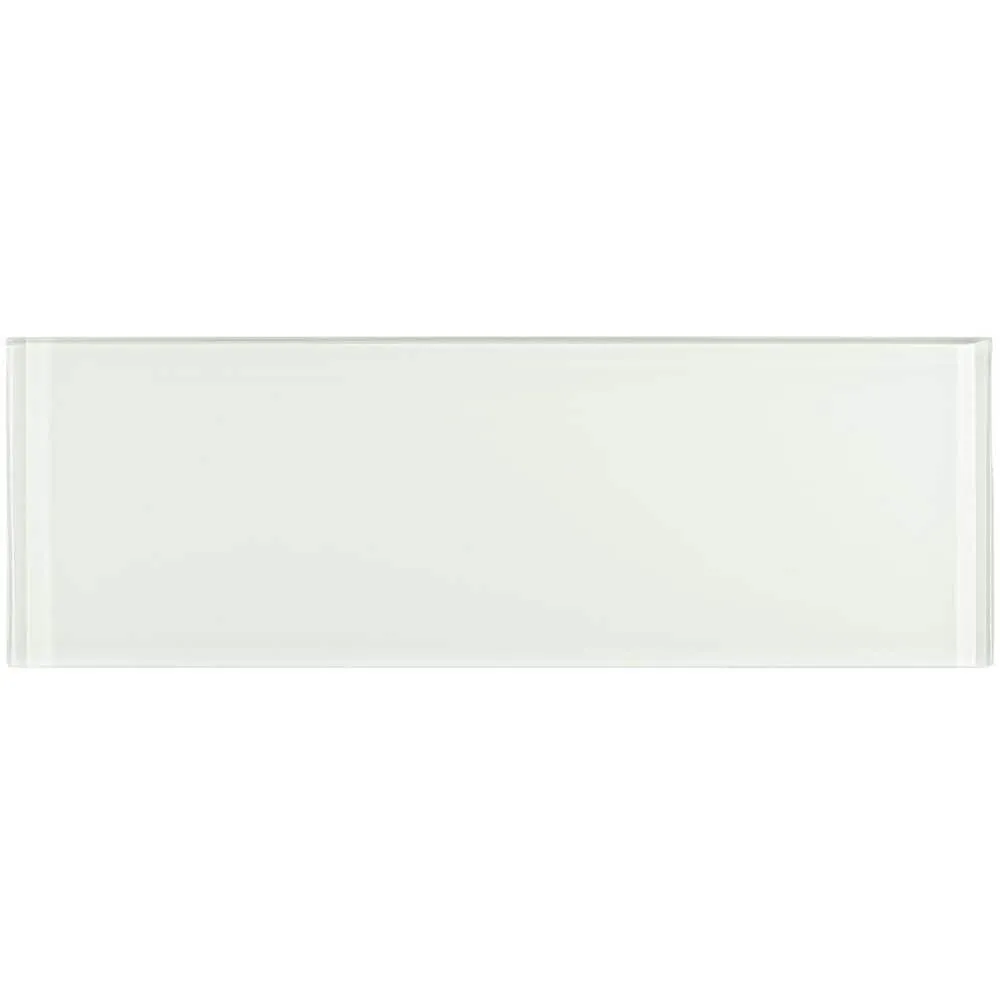 Ivy Hill Tile Contempo Bright White 4 in. x 12 in. x 8 mm Polished Glass Subway Floor and Wall Tile (15 Pieces, 5 sq. ft./Box), photo 4 of 7