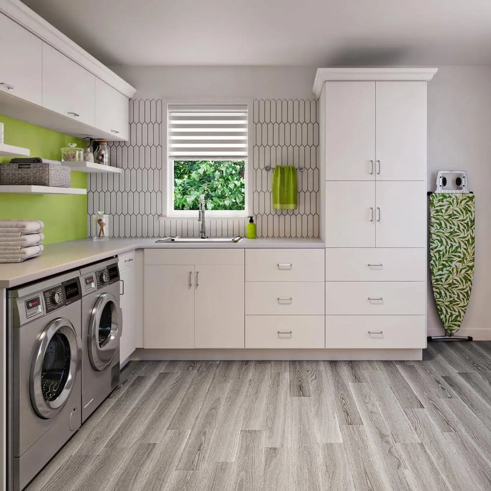 J COLLECTION Fairhope Bright White Slab Assembled Base Kitchen Cabinet with 10 in. Drawer (12 in. W X 34.5 in. H X 24 in. D), photo 10 of 12