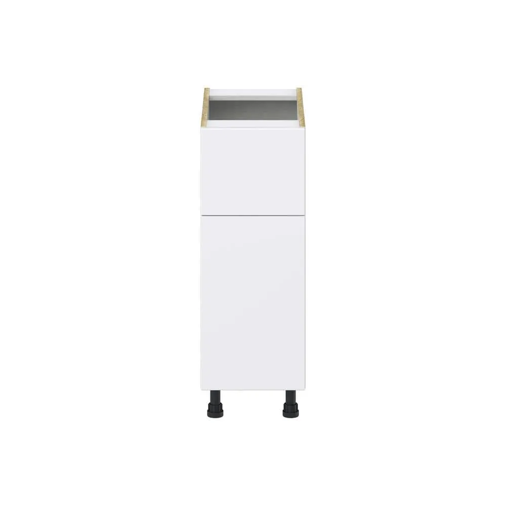 J COLLECTION Fairhope Bright White Slab Assembled Base Kitchen Cabinet with 10 in. Drawer (12 in. W X 34.5 in. H X 24 in. D), photo 8 of 12