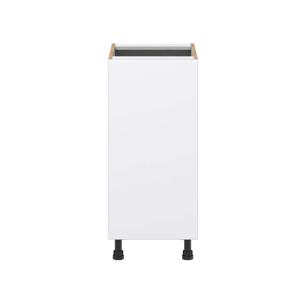 J COLLECTION Fairhope Bright White Slab Assembled Base Kitchen Cabinet with 3 Inner Drawers (15 in. W x 34.5 in. H x 24 in. D), photo 8 of 12