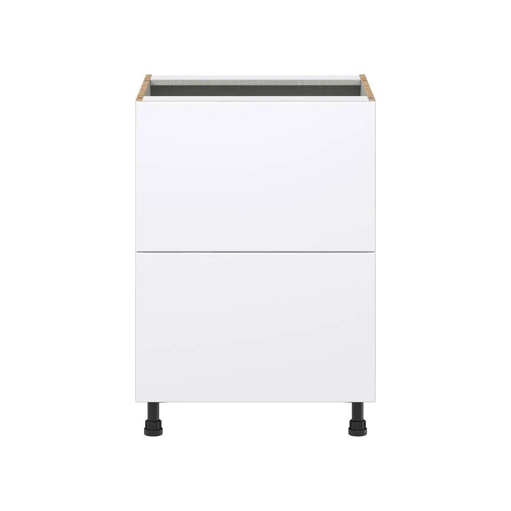 J COLLECTION Fairhope Bright White Slab Assembled Base Kitchen Cabinet with 2 Drawers (24 in. W x 34.5 in. H x 24 in. D), photo 8 of 12