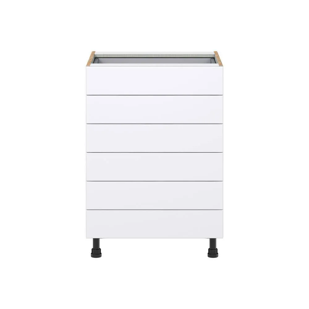 J COLLECTION Fairhope Bright White Slab Assembled Base Kitchen Cabinet with 6 Drawers (24 in. W x 34.5 in. H x 24 in. D), photo 8 of 12