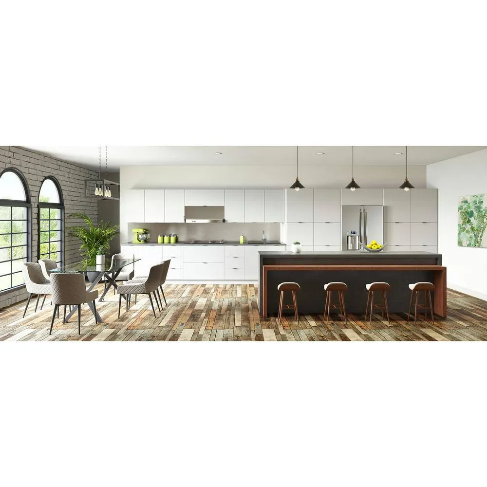 J COLLECTION Fairhope Bright White Slab Assembled Shallow Base Kitchen Cabinet with Door (9 in. W x 34.5 in. H x 14 in. D), photo 3 of 12