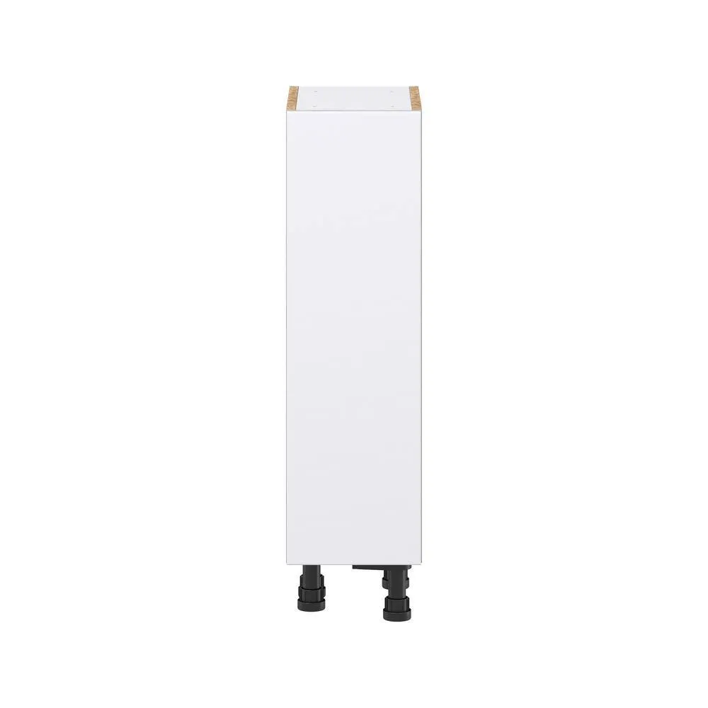 J COLLECTION Fairhope Bright White Slab Assembled Shallow Base Kitchen Cabinet with Door (9 in. W x 34.5 in. H x 14 in. D), photo 8 of 12