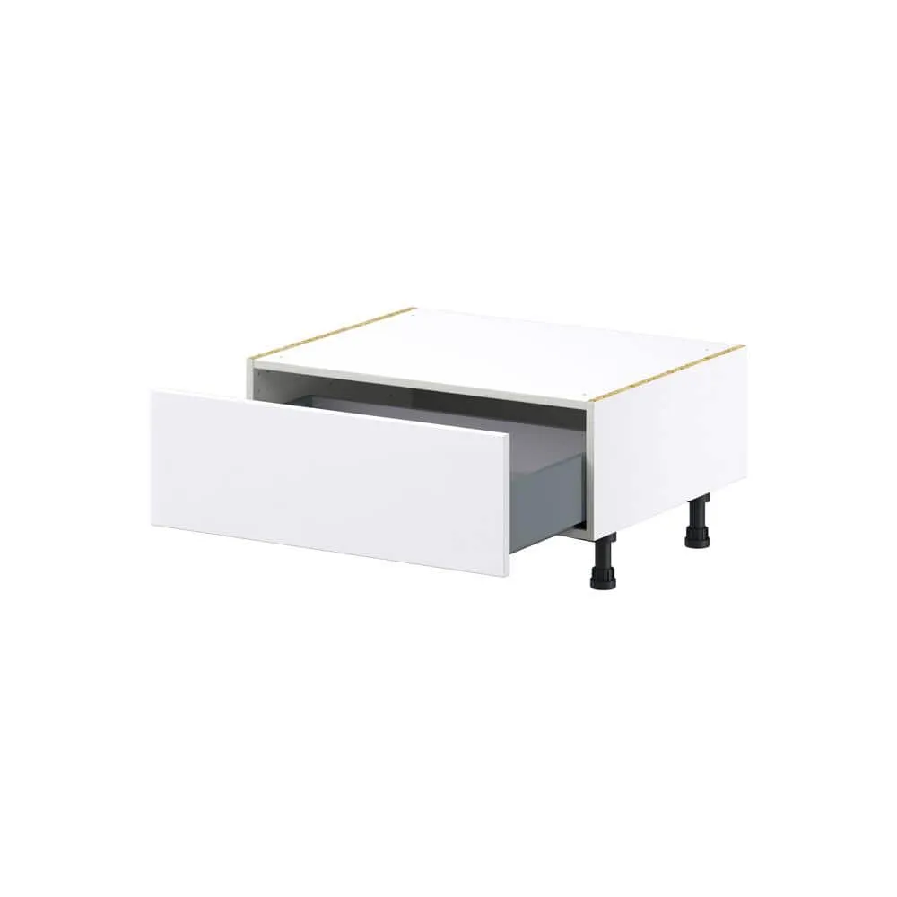 J COLLECTION Fairhope Bright White Slab Assembled Base Window Seat Kitchen Cabinet (30 in. W x 14.5 in. H x 24 in. D), photo 7 of 12
