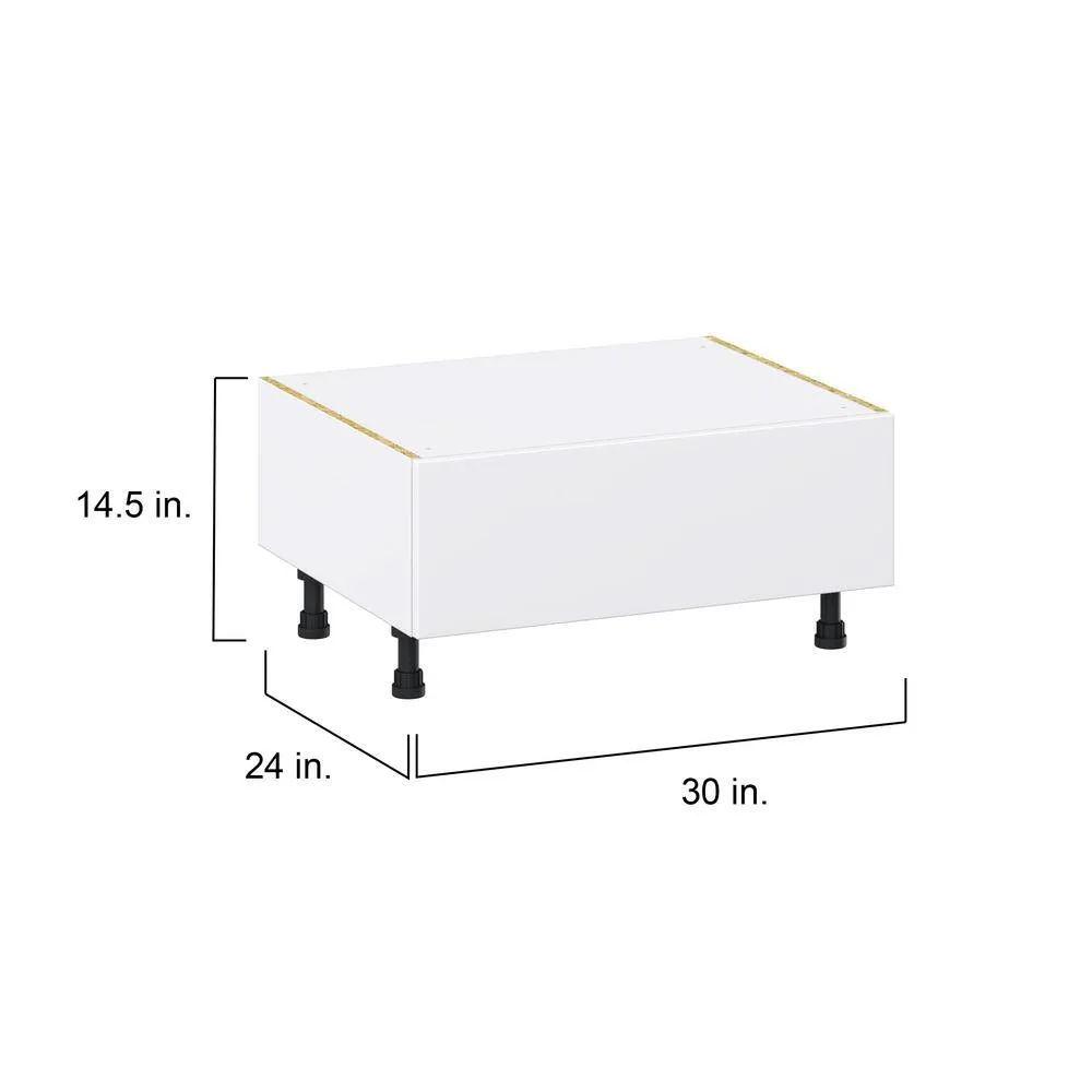 J COLLECTION Fairhope Bright White Slab Assembled Base Window Seat Kitchen Cabinet (30 in. W x 14.5 in. H x 24 in. D), photo 4 of 12