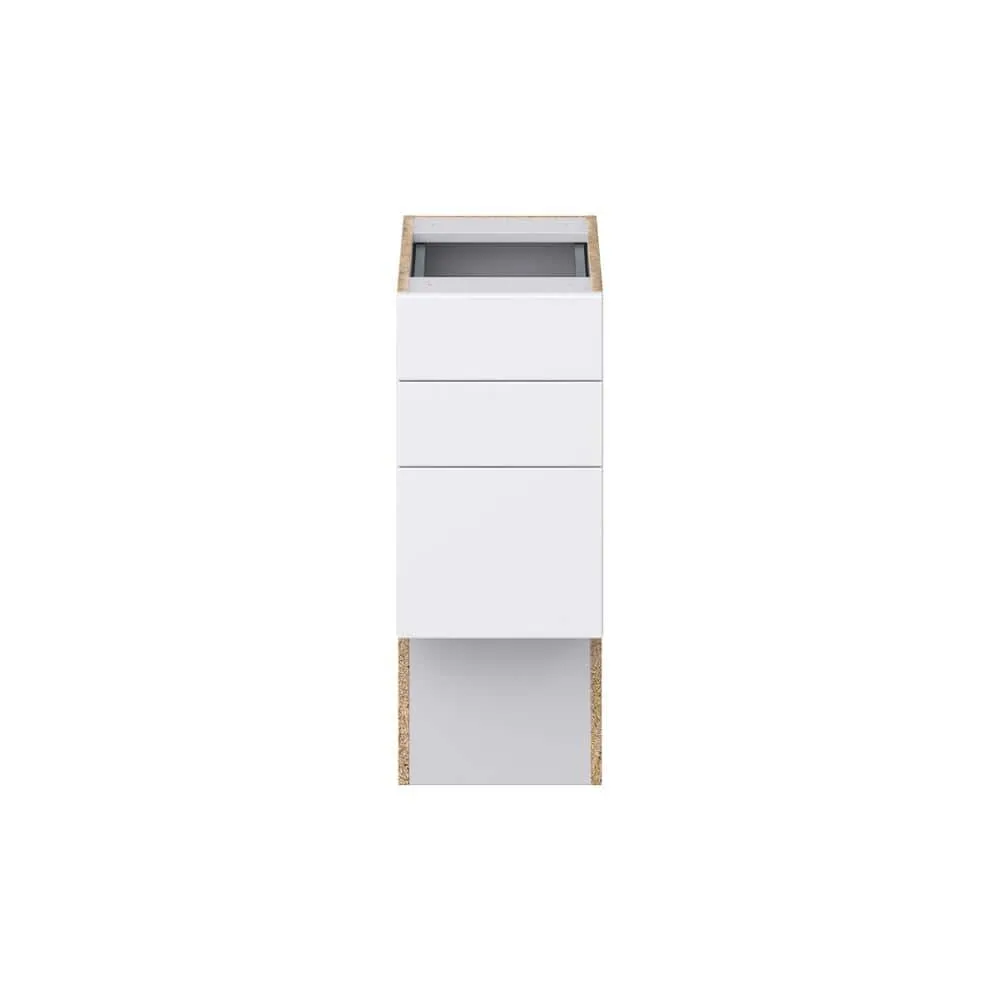 J COLLECTION Fairhope Bright White Slab Assembled Vanity ADA Drawer Base Cabinet with 3 Drawers (12 in. W x 30 in. H x 21 in. D), photo 8 of 12