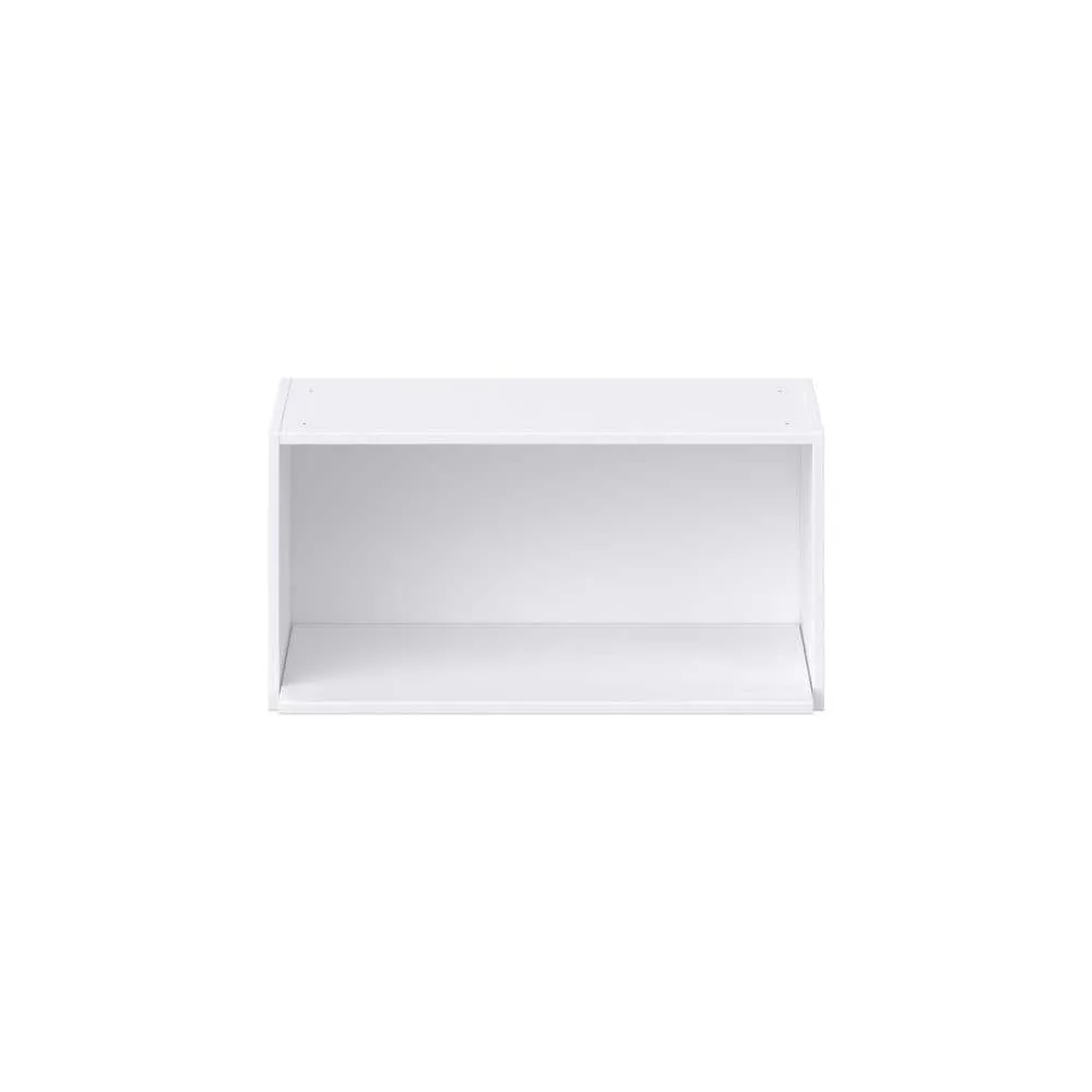J COLLECTION Fairhope Bright White Slab Assembled Wall Microwave Shelf Kitchen Cabinet (30 in. W X 15 in. H X 18 in. D), photo 7 of 11