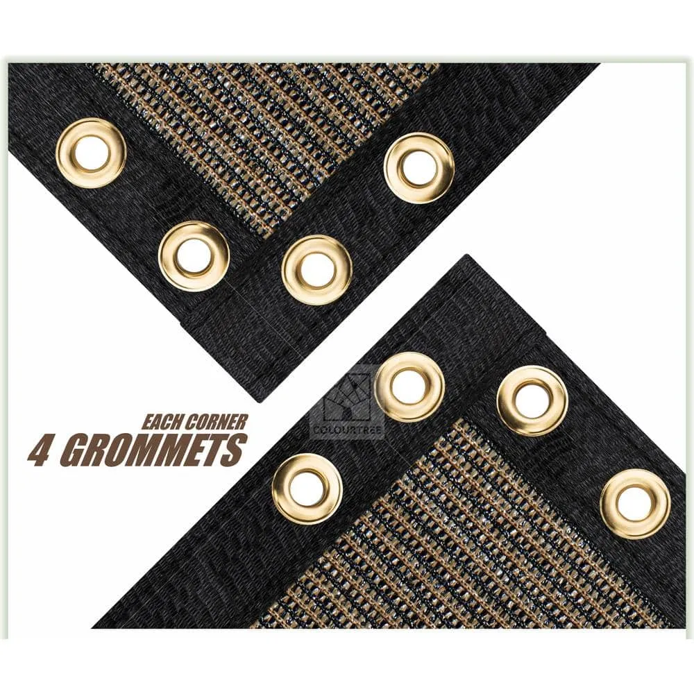 COLOURTREE 4 ft. x 50 ft. Brown Privacy Fence Screen HDPE Mesh Windscreen with Reinforced Grommets for Garden Fence (Custom Size), photo 2 of 12