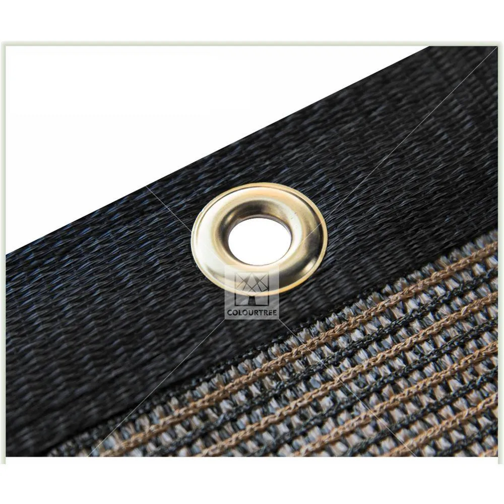 COLOURTREE 6 ft. x 120 ft. Brown Privacy Fence Screen HDPE Mesh Windscreen with Reinforced Grommets for Garden Fence (Custom Size), photo 4 of 12