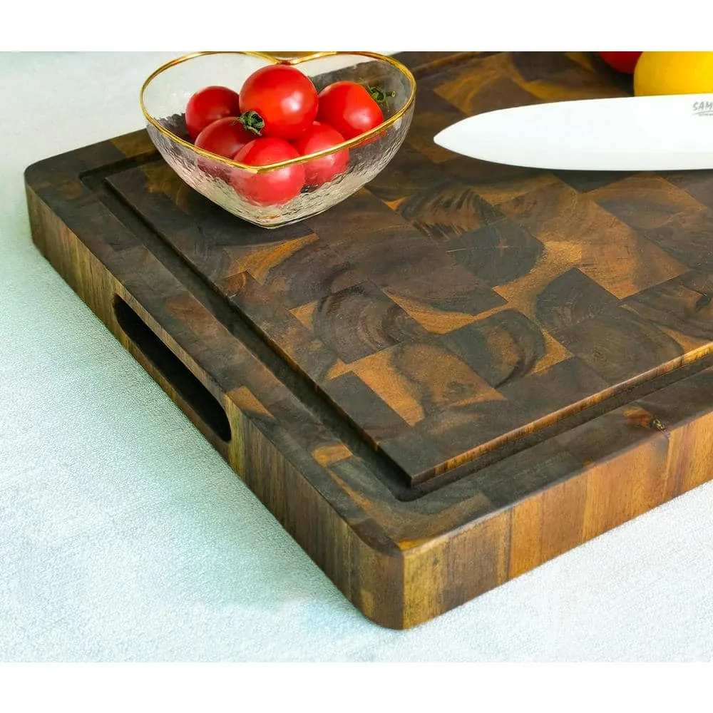 Interbuild 1.3 ft. L x 12 in. D, Acacia Butcher Block Chopping Board Countertop in Brown with Square Edge, photo 5 of 7