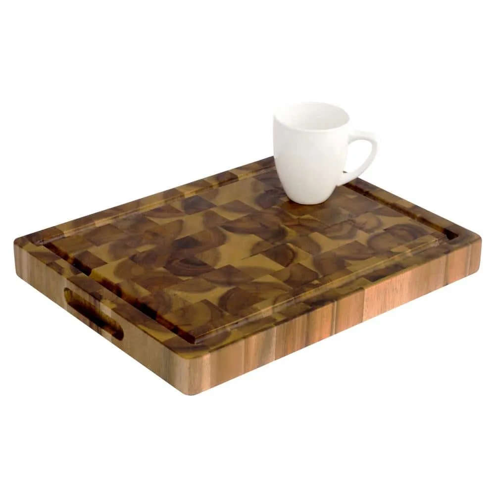 Interbuild 1.3 ft. L x 12 in. D, Acacia Butcher Block Chopping Board Countertop in Brown with Square Edge, photo 3 of 7
