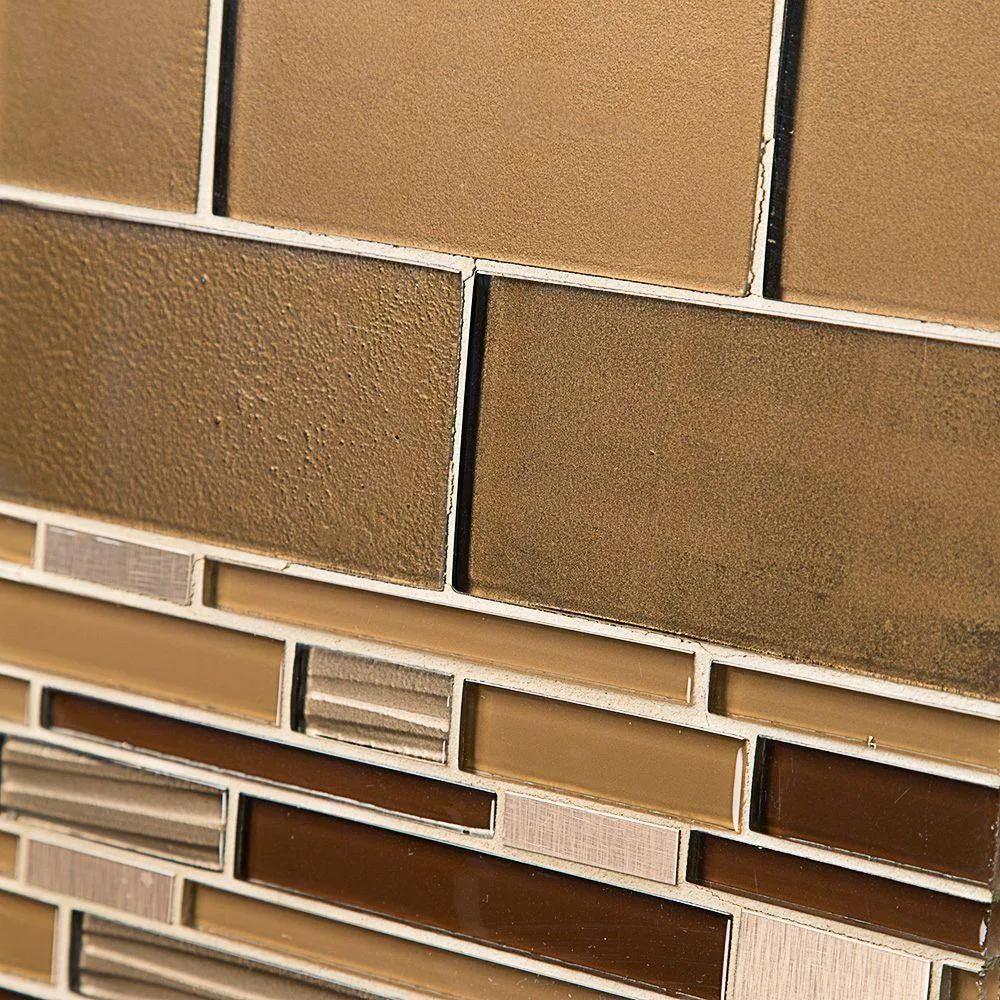 Jeffrey Court Lava Cake Cold Spray Browns/Tans 3 in. x 6 in. Glossy Glass Wall Tile (1 sq. ft. / pack), photo 6 of 6