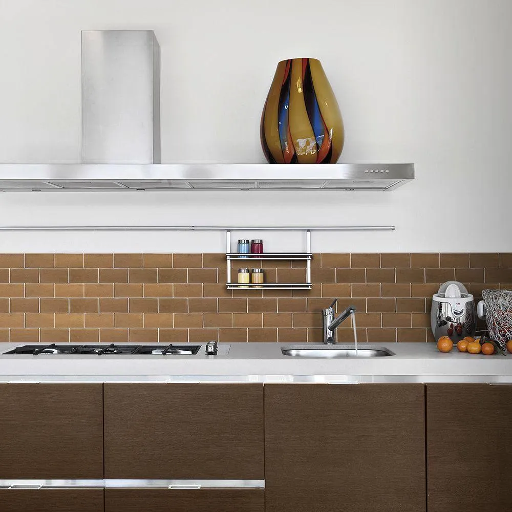 Jeffrey Court Lava Cake Cold Spray Browns/Tans 3 in. x 6 in. Glossy Glass Wall Tile (1 sq. ft. / pack), photo 4 of 6