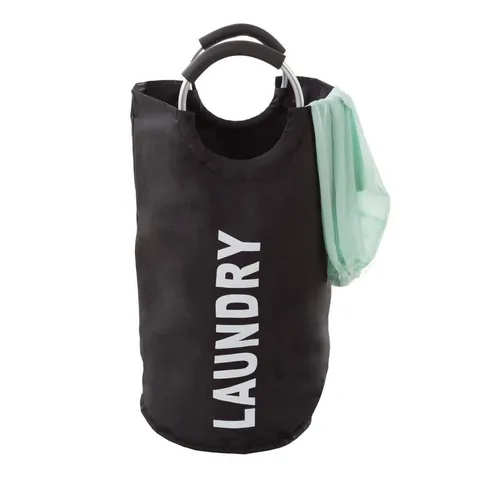 Brown Collapsible Canvas Laundry Basket