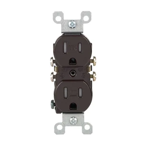 15A Tamper-Resistant Duplex Outlet, Brown