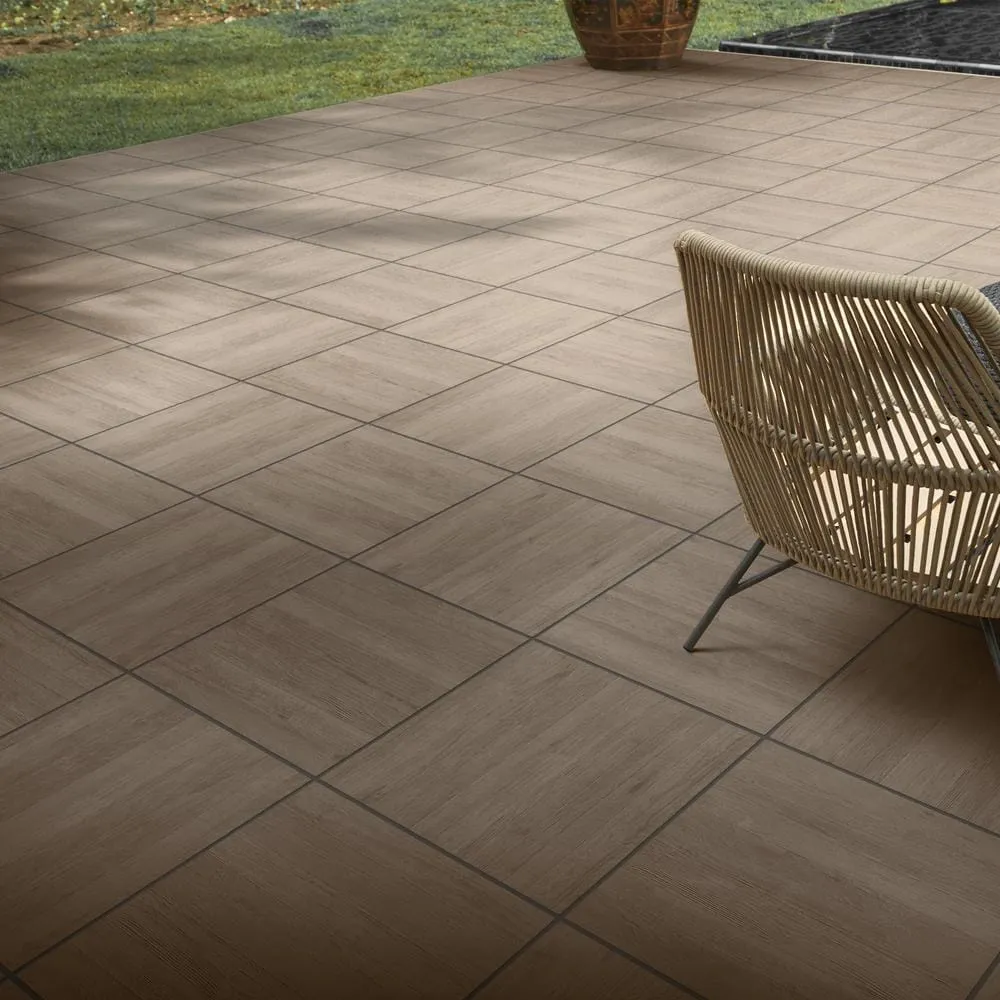 Corso Italia Sample - Foresta Brown 6 in. x 6 in. x 0.75 in. Wood Look Porcelain Paver, photo 3 of 6