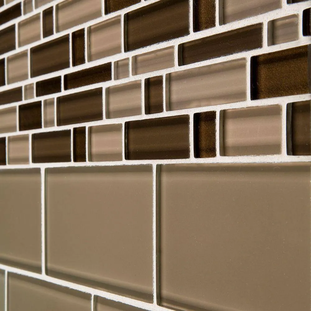 Jeffrey Court Fieldstone Gloss Browns/Tans 3 in. x 6 in. Glass Wall Tile (1 sq. ft. / Pack), photo 6 of 7