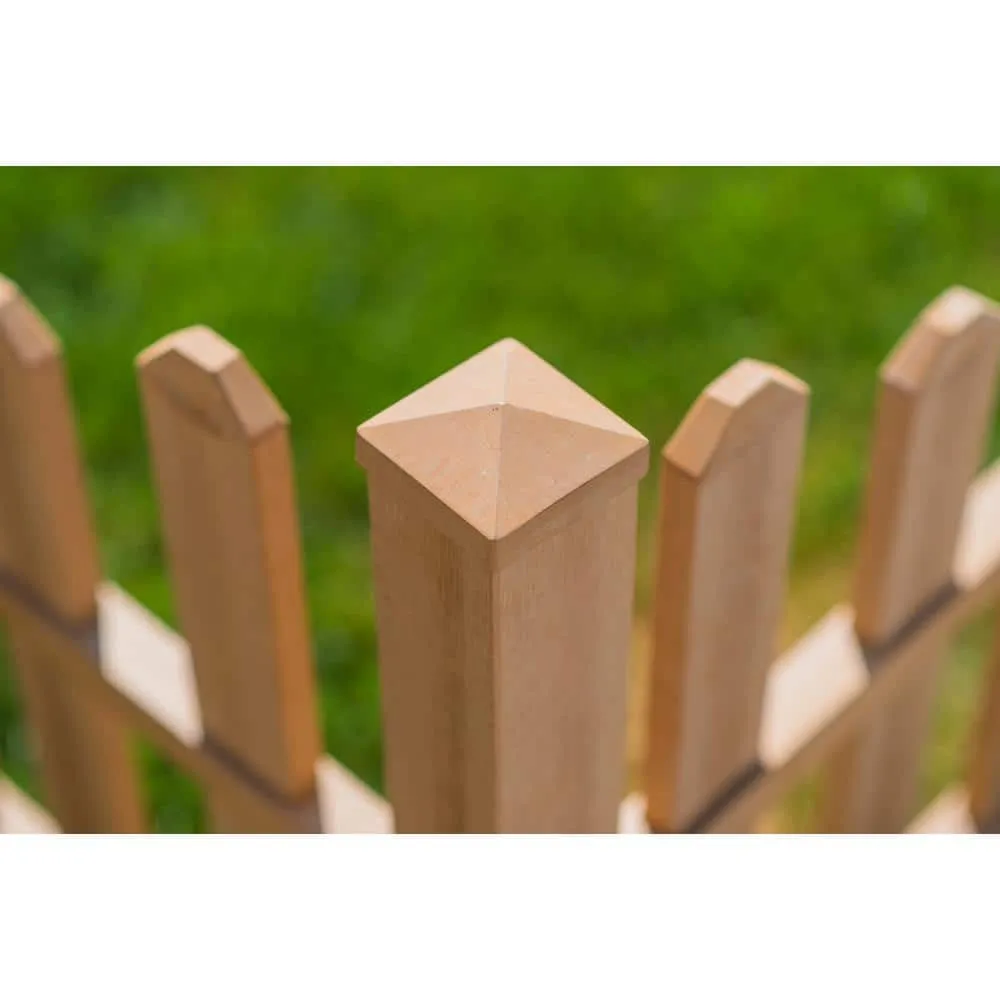 VITA Country Corner Embossed Vinyl Picket Fence, Brown - 49"L x 49"W x 44"H, photo 7 of 8